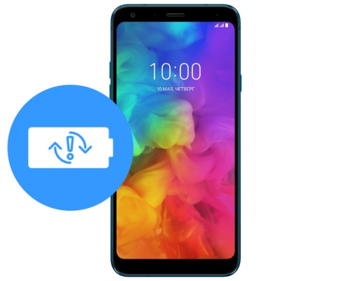 Замена аккумулятора (батареи) LG Q7+